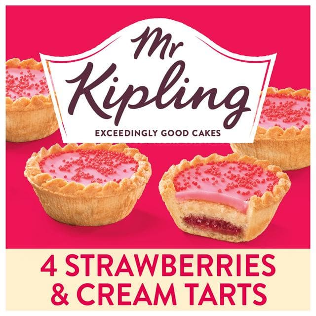 Mr Kipling Strawberries & Cream Cake Tarts x4 - gallery image 1