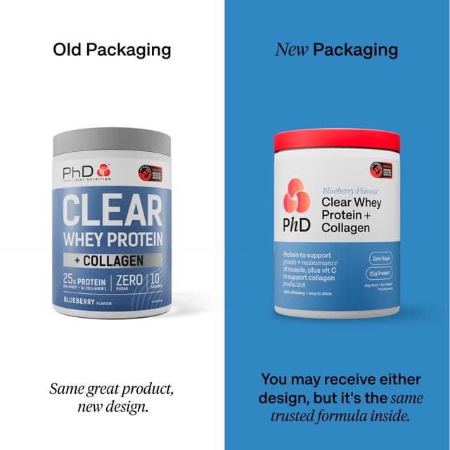 PhD Clear Whey Protein + Collagen Blueberry Flavour 300g - gallery image 2