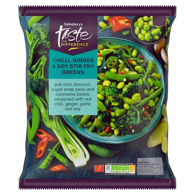 Sainsbury's Chilli, Ginger & Soy Stir Fry Greens, Taste the Difference 600g - gallery image 1