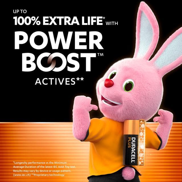 Duracell Pack of 4 Powerboost Plus AAA Batteries - gallery image 2
