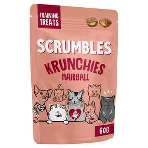 Scrumbles Krunchies Hairball Training Cat Treats 60g