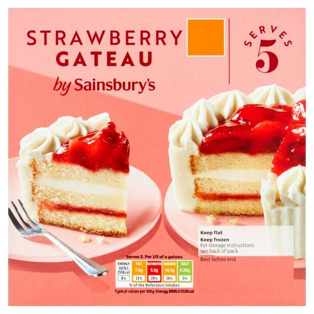 Sainsbury's Strawberry Gateau 375g - gallery image 1