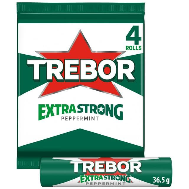 Trebor Extra Strong Peppermint Mints 145.6g - gallery image 1