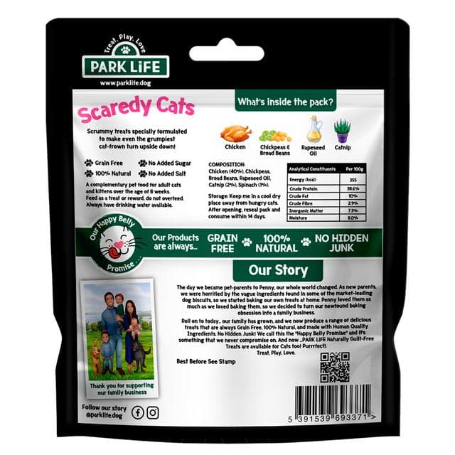 Park Life 80g Scaredy Cats Creepy Catnip Flavour Cat Treats - gallery image 3