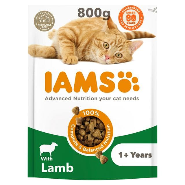 IAMS with Lamb 1+ Years Cat Food 800g - gallery image 1