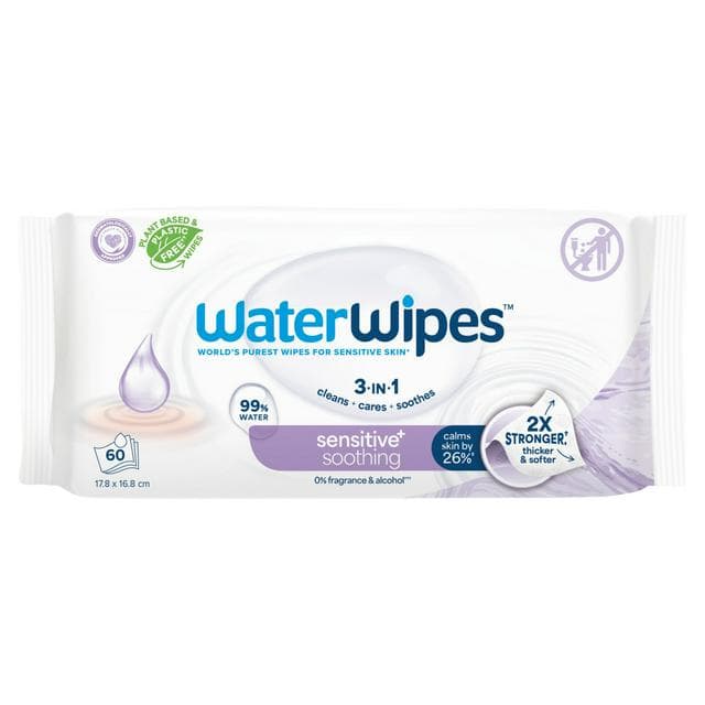 WaterWipes Soothing Clean Baby Wipes x60 - gallery image 1