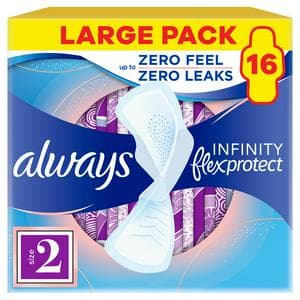 Always Flexprotect Sanitary Towels Long Size 2 with Wings Pads x16