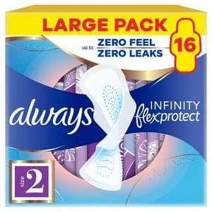 Always Flexprotect Sanitary Towels Long Size 2 with Wings Pads x16