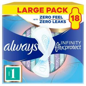 Always Flexprotect Sanitary Towels Normal Size 1 with Wings Pads x18