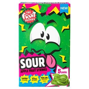 The Fruit Factory 5 x 20g Sour Apple Fruit Strings