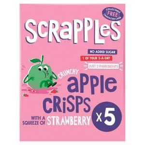 Scrapples 5 x 12g Crunchy  Apple Crisps with Squeeze of Strawberry