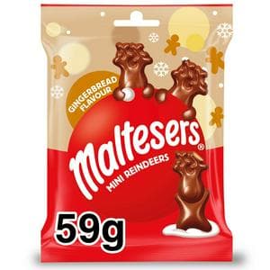 Maltesers 59g Mini Reindeer Gingerbread Chocolate Christmas Treats Bag