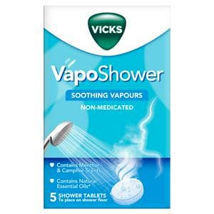 Vicks Vapo Shower with Menthol & Camphor Scents Soothing Vapors Tablets x5