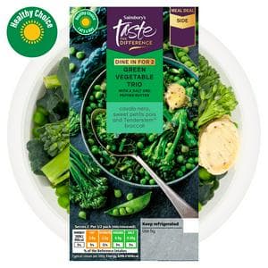 Sainsbury's 220g Green Vegetable Trio, Taste the Difference