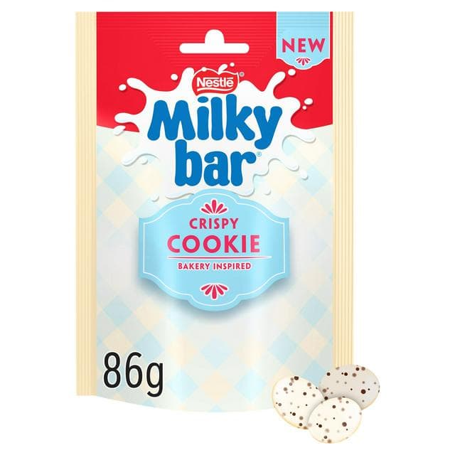 Milkybar Buttons Crispy Cookie White Chocolate Sharing Bag 86g - gallery image 1