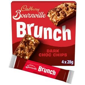 Cadbury Bournville Brunch 4 x 28g Oats Dark Chocolate Chip Multipack Cereal Bars