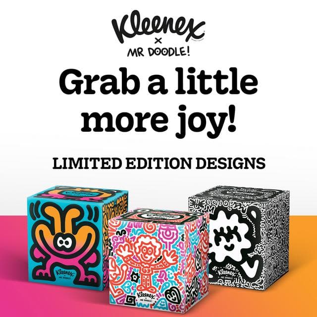 Kleenex Mr Doodle 48 x Sheets Tissues Cube - gallery image 2