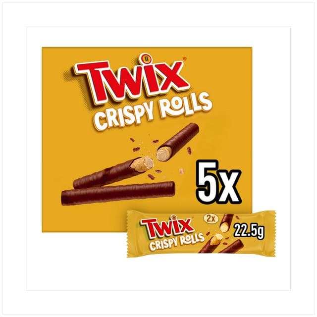 Twix Milk Chocolate Crispy Rolls Snack Bars Mulitpack 5 x 22.5g - gallery image 1
