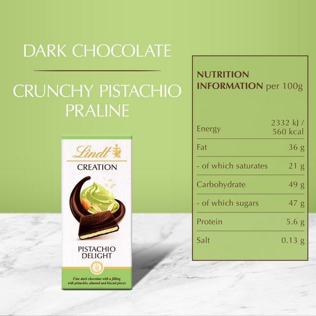 Lindt Creation Dark Pistachio Chocolate Bar 150g - gallery image 6