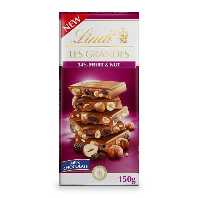 Lindt Les Grandes Milk Chocolate Fruit & Nut Bar 150g - gallery image 1