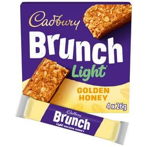 Cadbury Brunch 4 x 26g Light Honey & Oat Multipack Chocolate Cereal Bars