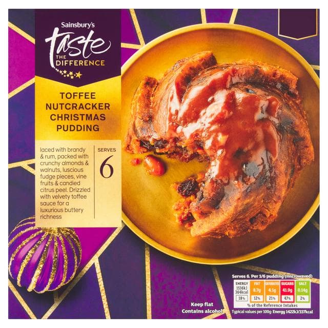 Sainsbury's Toffee Nutcracker Christmas Pudding, Taste the Difference 650g - gallery image 1