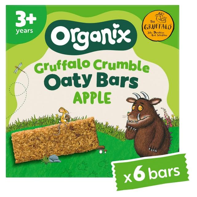 Organix 6 x 23g Gruffalo Crumble Apple Oaty Bars Toddler Multipack Snacks - gallery image 1