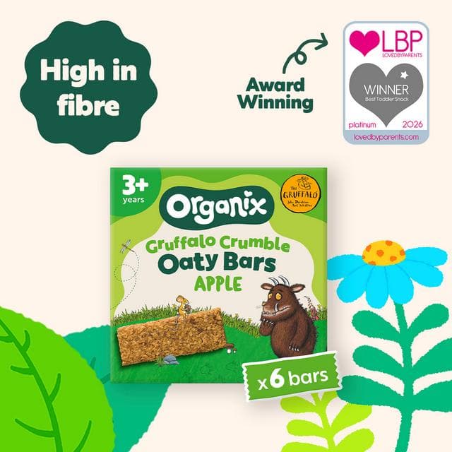 Organix 6 x 23g Gruffalo Crumble Apple Oaty Bars Toddler Multipack Snacks - gallery image 3