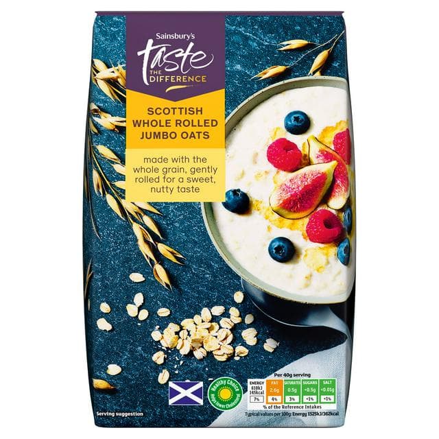 Sainsbury's 1kg Scottish Whole Rolled Jumbo Oats, Taste the Difference - gallery image 1