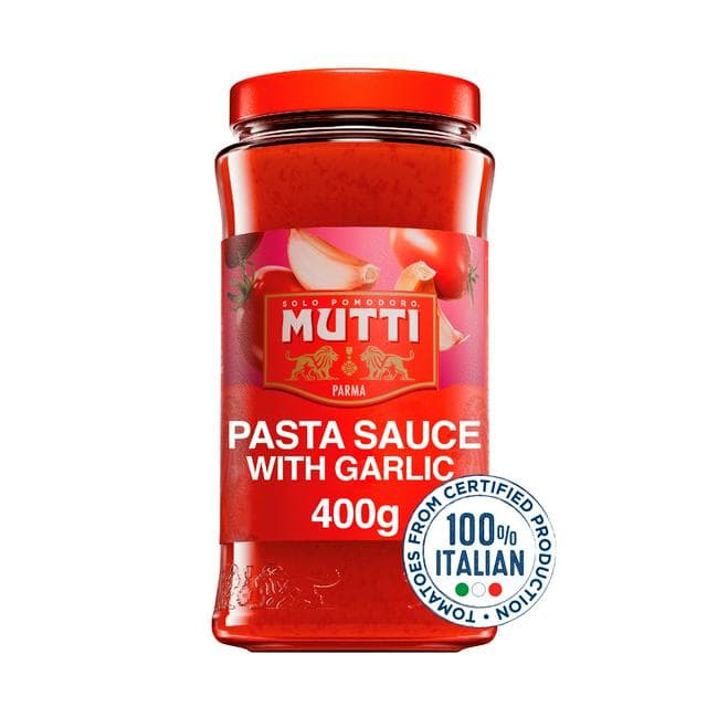 Mutti Tomato Pasta Sauce with Garlic 400g - gallery image 1