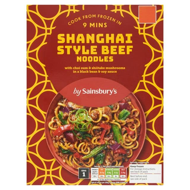 Sainsbury's Shanghai Style Beef Noodles 400g - gallery image 1