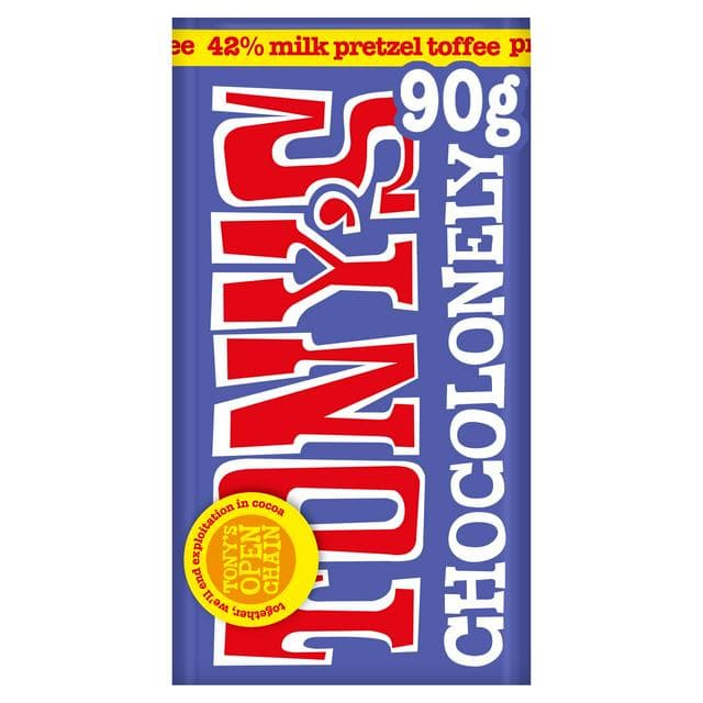 Tony's Chocolonely 42% Milk Pretzel Toffee 90g - gallery image 1