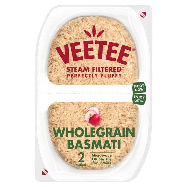 Veetee Steamed Filtered Wholegrain Basmati 2 x 130g - gallery image 1