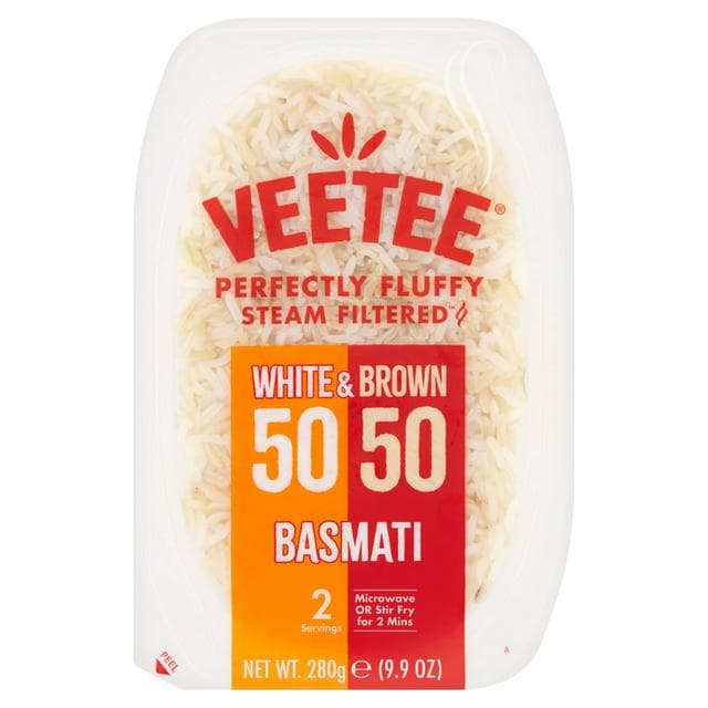 Veetee White & Brown 50/50 Basmati 280g - gallery image 1