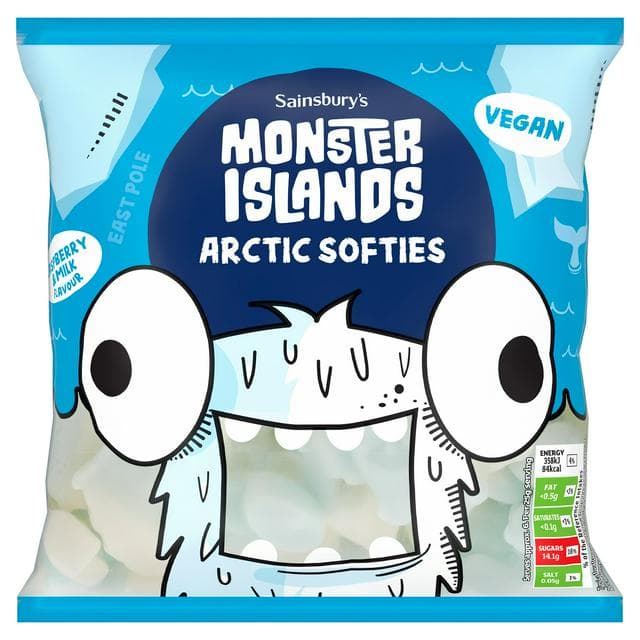 Sainsbury's Monster Islands Raspberry & Milk Flavour Arctic Softies 150g - gallery image 1