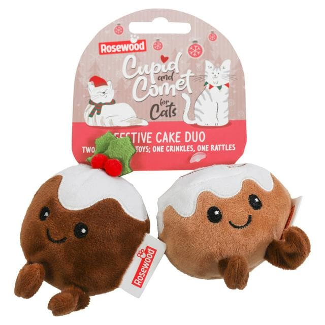 Rosewood Cupid & Comet Cake Duo Festive Cat Toys - gallery image 1