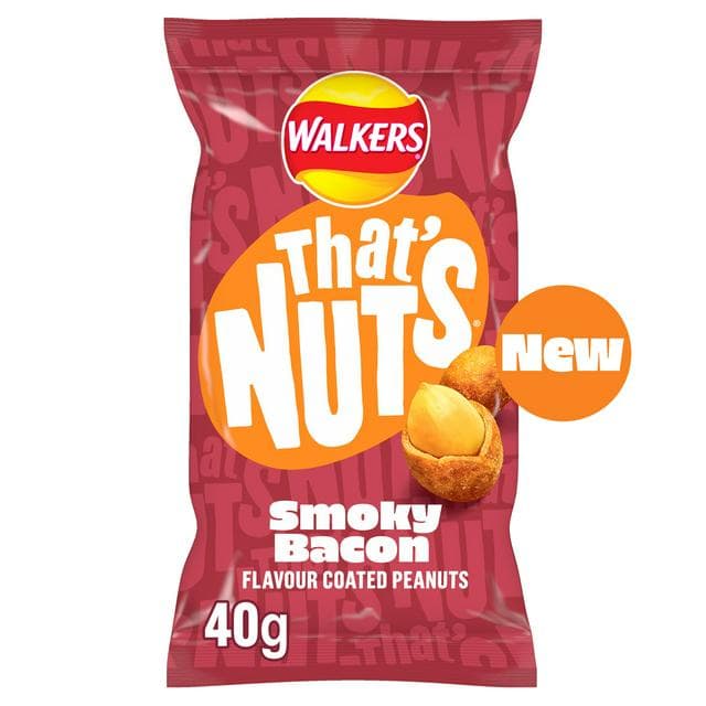 Thats Nuts Walkers Smoky Bacon Coated Peanuts Grab Bag 40g - gallery image 1