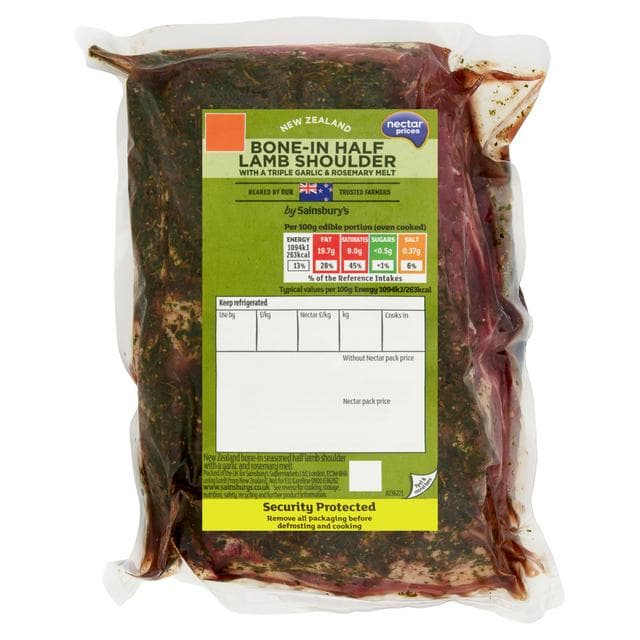 Sainsbury's Bone-in Seasoned Half Lamb Shoulder - gallery image 1