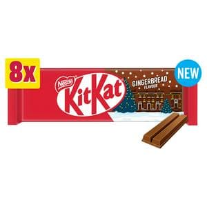 KitKat 2 Finger 8 x Gingerbread Flavour Multipack Chocolate Biscuit Bar 165.6g