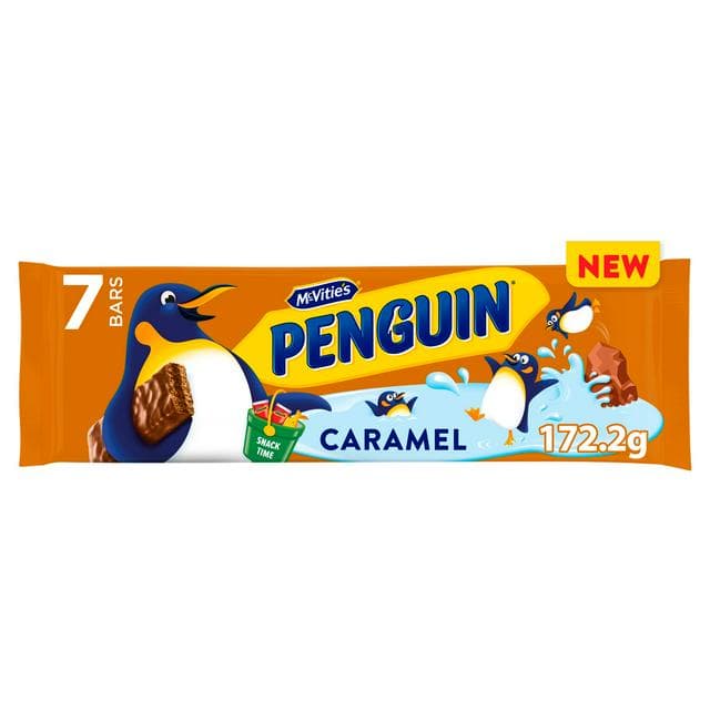 McVitie's Penguin Caramel Flavour Bars 7 x 24.6g - gallery image 1