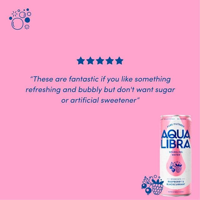 Aqua Libra Sparkling Water Infused with Raspberry & Blackcurrant Can 500ml - gallery image 4