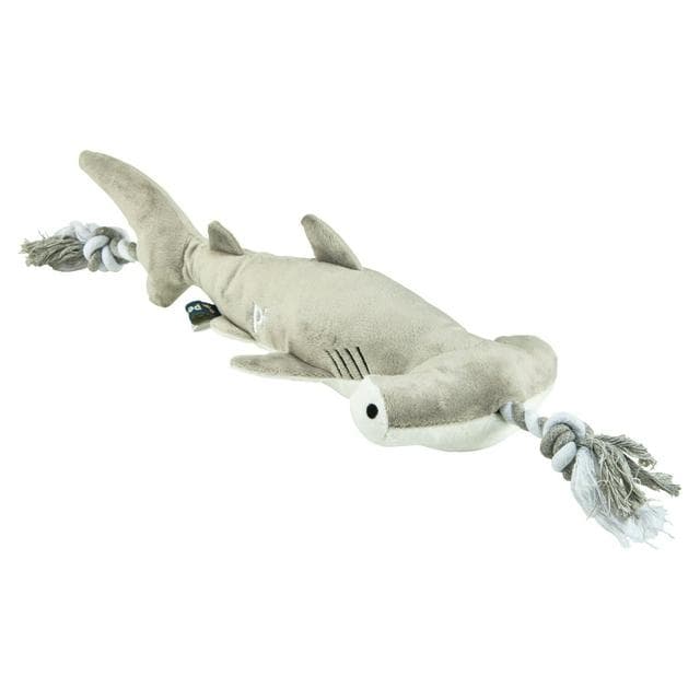 Petface Plush & Rope Hammerhead Shark Dog Toy - gallery image 1