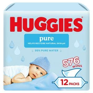 Huggies Pure Plastic Free Baby Wipes 12 x 48