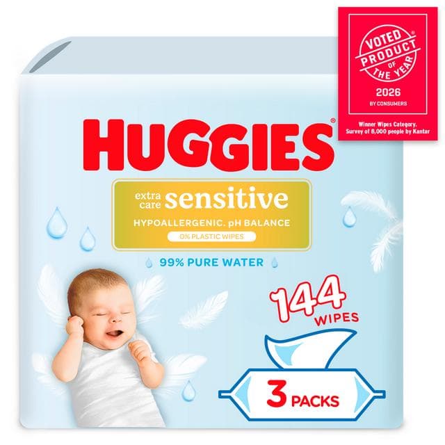 Huggies Pure Extra Care Sensitive Plastic Free Baby Wipes 3 x 48 - gallery image 5
