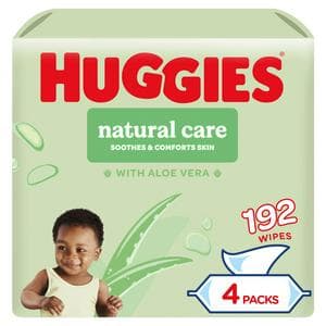 Huggies Natural Care Plastic Free Baby Wipes 4 x 48