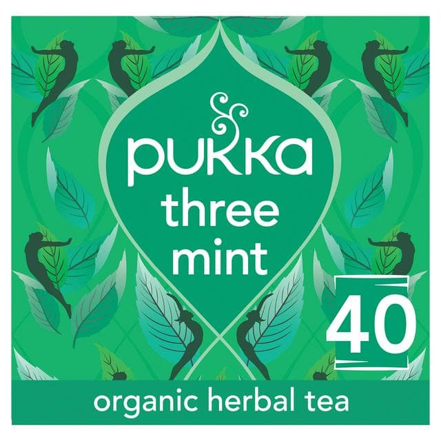 Pukka Organic Three Mint Home Compostable Herbal Tea Bags x40 64g - gallery image 1