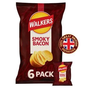 Walkers Crisps Smoky Bacon 6 x 25g
