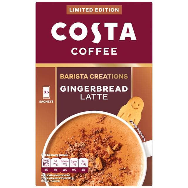 Costa Coffee 6 x 17g Barista Creations Gingerbread Latte Sachets - gallery image 2