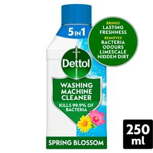 Dettol 5 in 1 Spring Blossom Antibacterial Washing Machine Cleaner 250ml