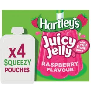 Hartley's Raspberry Flavour Juice Jelly Pouches 4 x 90g